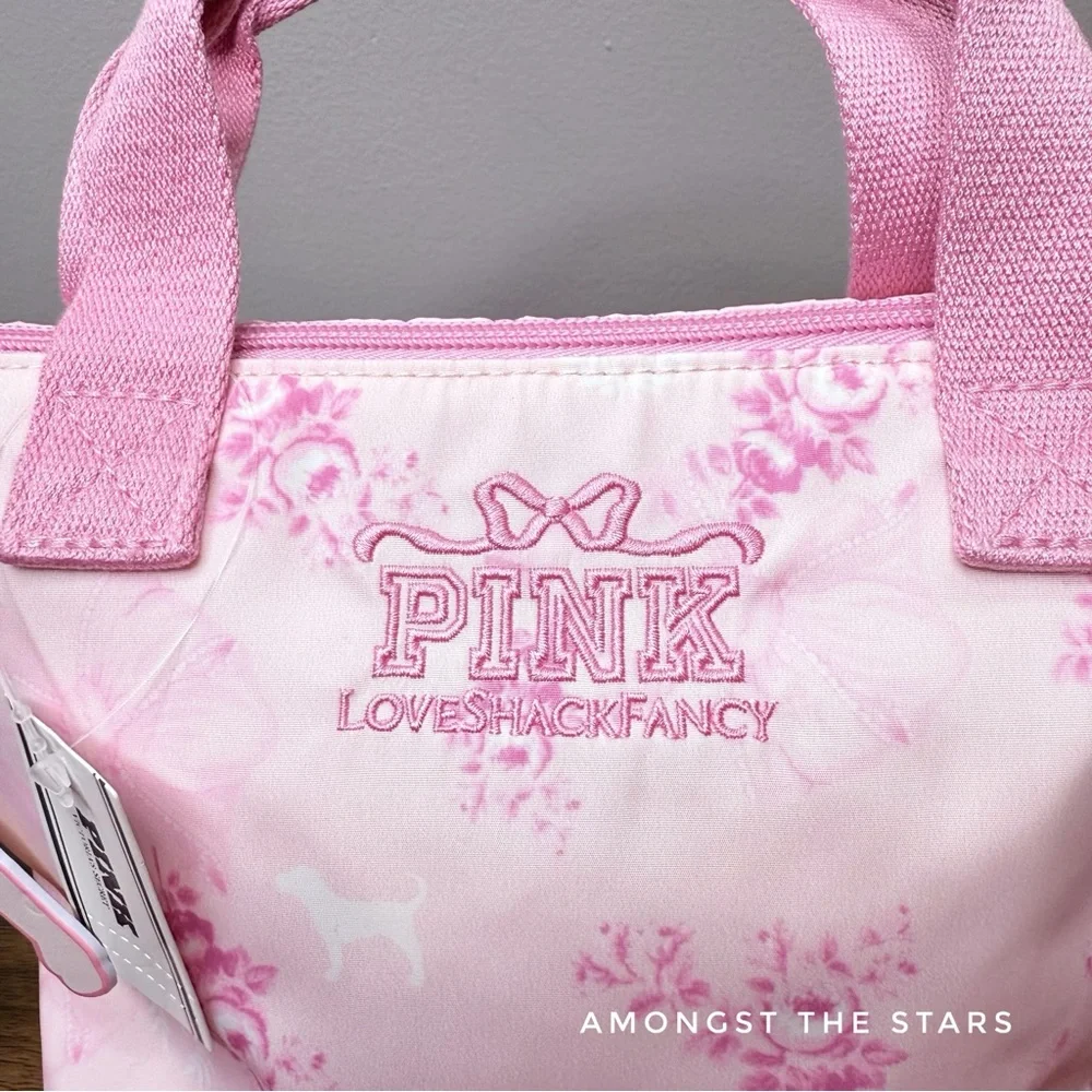 LoveShackFancy Victoria’s Secret PINK Beaux Floral Print Mini Tote Bag Purse - Picture 2 of 13
